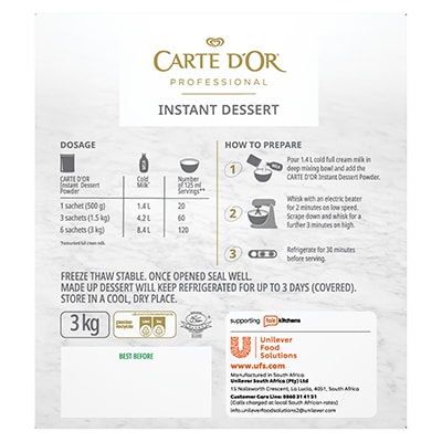 CARTE d'OR Chocolate Instant Dessert - 3 Kg - Carte D’Or Instant Desserts are profitable, great tasting and quick to make.